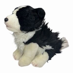 Nat & Jules Demdaco Border Collie White Black Puppy Small Stuffed Plush Dog 10"